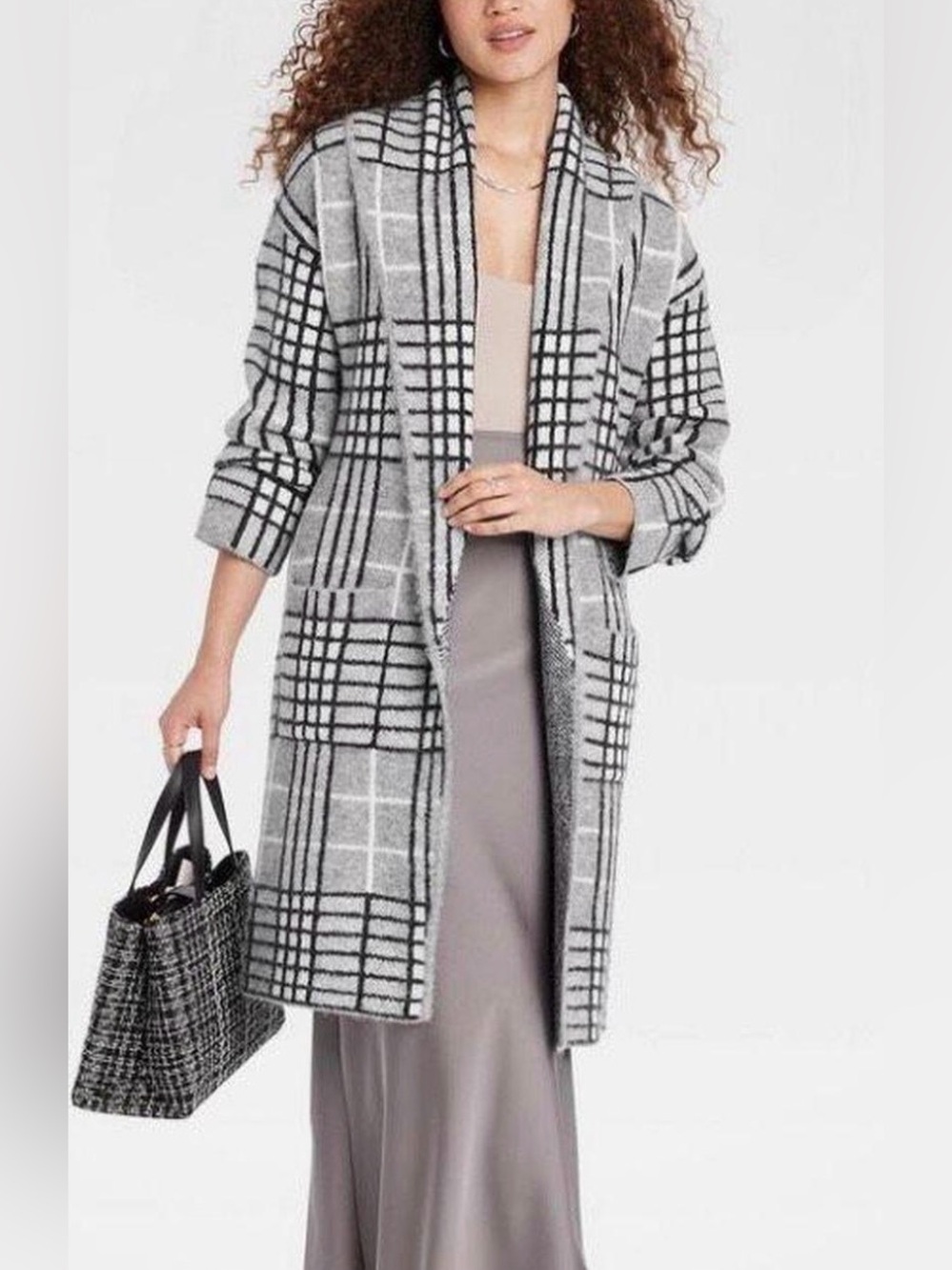 A New Day Plaid Cardigan - Gray & Black. Size XS/S. NEW